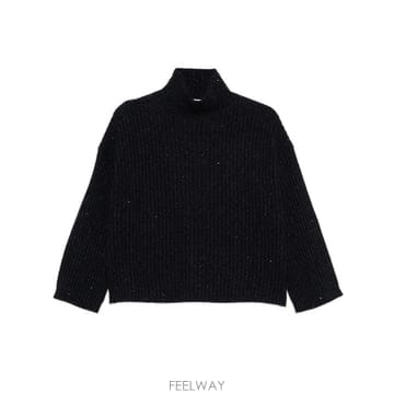 26FW 브루넬로 쿠치넬리 SEQUIN EMBELLISHED RIBBED 캐시미어 터틀넥 MBM753504C