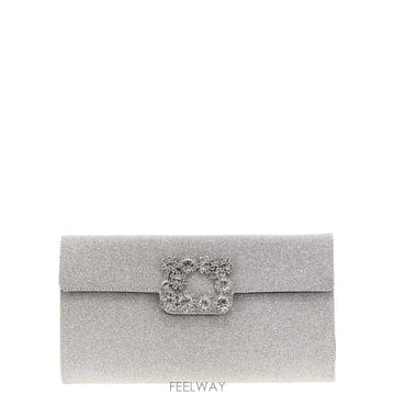 (해외배송) 로저비비에 Roger Vivier 플라워 스트라스 버클 클러치 백 RBWAMFD0200JQO