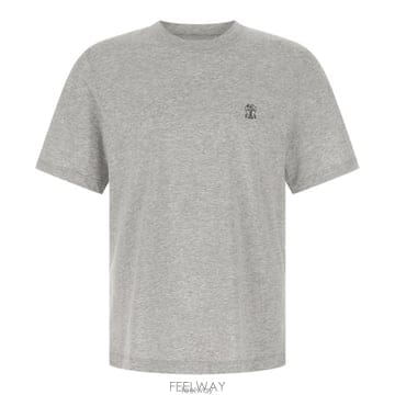 26 FW 브루넬로 쿠치넬리 로고 프린트 크루넥 티셔츠 CGM11 M0B138440