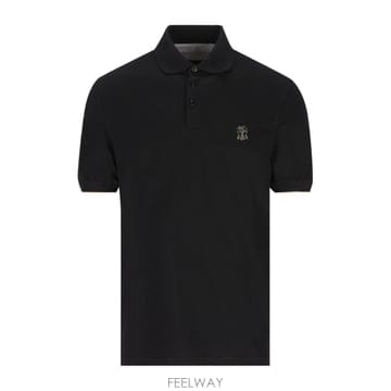 26 FW 브루넬로 쿠치넬리 로고 엠브로이더드 숏슬리브 폴로 셔츠 CZ178 ME8548788