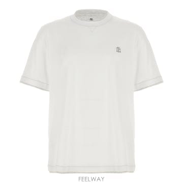 26 FW 브루넬로 쿠치넬리 로고 엠브로이더드 레이어드 티셔츠 CGY23 M0B137451G