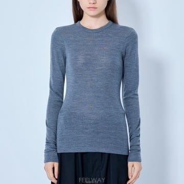 26 FW 로에 ROHE 파인 메리노 니트 롱슬리브 탑 그레이 409 20 097 030