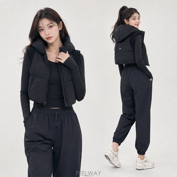 alo 알로 요가 자켓 패스트 레인 패딩 조끼 블랙