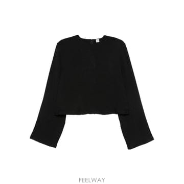 [당일배송] 토템 언피니시드 헴 블라우스 블랙 254WRT0694FB0577 001