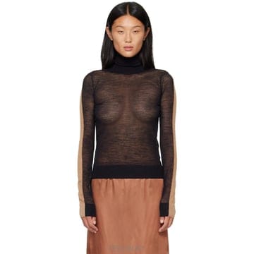 메종마르지엘라 블랙   베이지 프론트 백 터틀넥 탑 S62HA0111 M13352 TP876542015