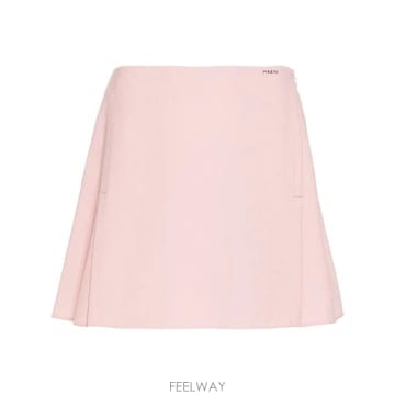 마르니 로고 자수 미니 스커트