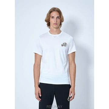 26 FW 몽클레어 남성 로고 패치 티셔츠 mon0165018wht