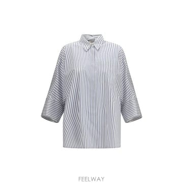해외 이태리배송 AW26 에스 막스마라 여성 애비뉴 스트라이프 셔츠 2629196021600_001