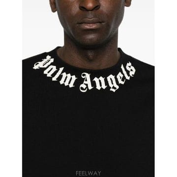 Palm Angels �׶�����Ÿ �ؿ� �ʿ����� ���� NECK LOGO COTTON SWEAT���� PAMBA003FL0011003�׶�����Ÿ �ؿ� �ʿ����� ���� NECK LOGO COTTON SWEAT��