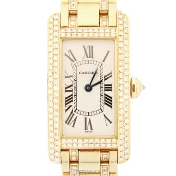 [폴스두잉] Cartier 까르띠에 아메리칸 탱크 다이아세팅 옐로골드18K 시계