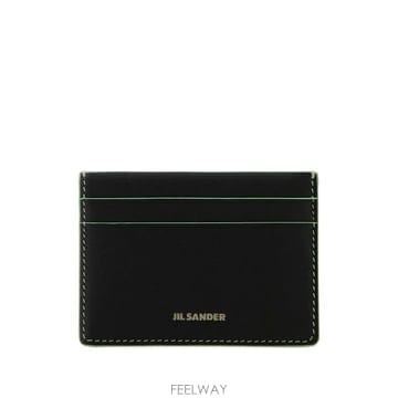 당일배송 질샌더 로고 디테일 레더 카드홀더
