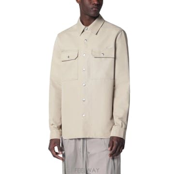 Rick Owens �������� �ڵ�� ��ư �ƿ��� ���� SAND OUTERSHIRT RU01F2729 CDU 138�������� �ڵ�� ��ư �ƿ��� ���� SAND OUTERSHIRT RU01F