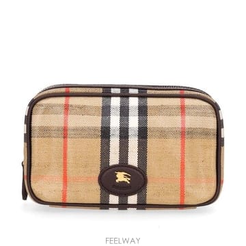 [비엔비명품관] BURBERRY 버버리 여성 하이랜드 메이크업 파우치백