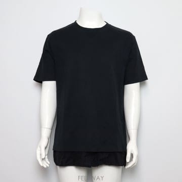 디올 143J647A0677 블랙 오브리크 트로터 실크 레이어드 남성 반팔 티셔츠aa65730