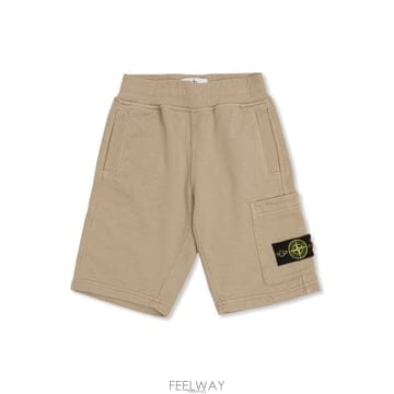 스톤 아일랜드 키즈 코튼 하프 팬츠