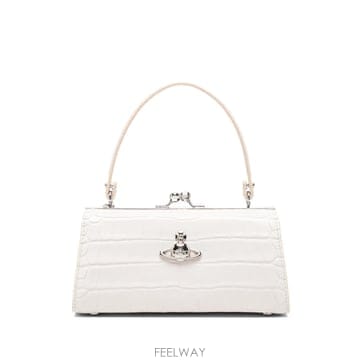 ViVienne westwood ���ȿ���Ʈ��� Doll croc embossed leather top handle bag 121557376���ȿ���Ʈ��� Doll croc embossed leather top handle