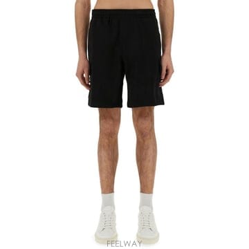 라코스테 코튼 후리스 카고 쇼츠 블랙