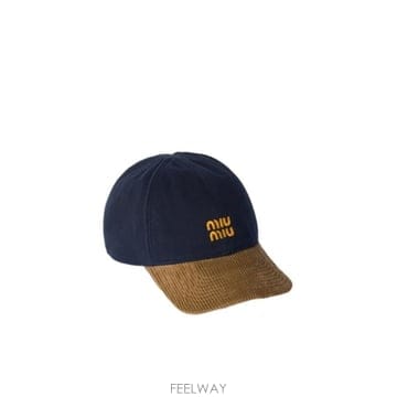 25FW 미우미우 다크 블루 코튼 베이스볼 cap 5HC3692CWDF0008 TP578805891