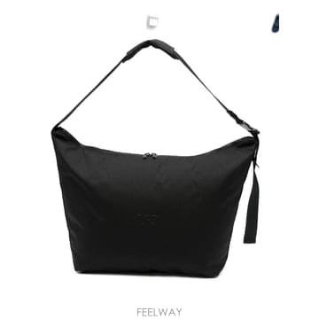 요지 야마모토 로고 디테일 지퍼 토트백 블랙