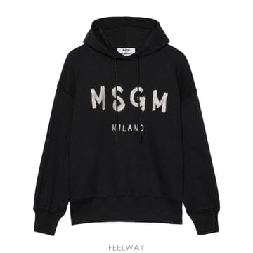 엠에스지엠 로고 프린트 드로스트링 후드티
