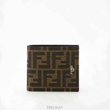 펜디 FF로고 패브릭 바이폴드 반지갑