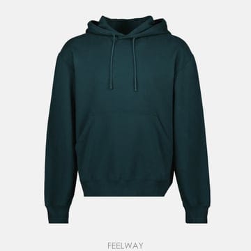 생로랑 로고 자수 후드티