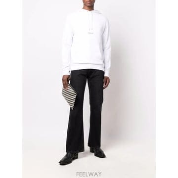 [A7] 생로랑 677259 맨투맨 후디 스웨트셔츠 남성 677259 YB2PG 9000 white