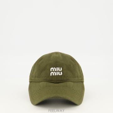 미우미우 로고 자수 베이스볼 캡