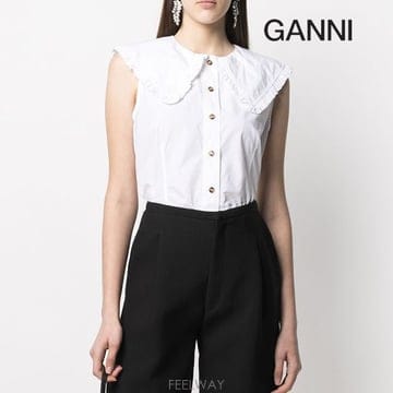 GANNI 가니 포플린 블라우스 38