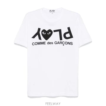 꼼데가르송 플레이 로고 코튼 티셔츠 AXT0681 B0712276012
