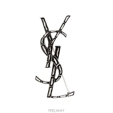 생로랑 YSL 로고 브로치