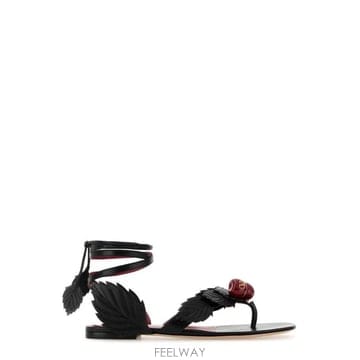 Valentino VLogo 시그니처 리프 패턴 샌들 8W2S0NX9TGE 0NO TP979693486