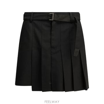 Sacai 벨트 플리츠 쇼츠 2608573 001 TP979674046