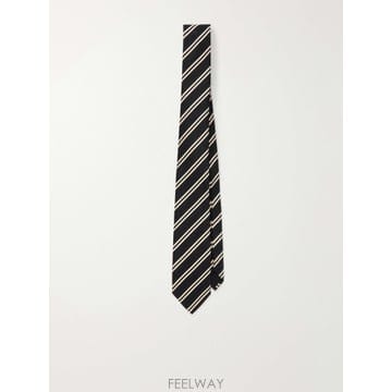 생로랑 7cm 스트라이프 실크 트윌 타이