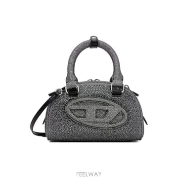 디젤 스몰 돔 크리스탈 루렉스 볼링백 그레이