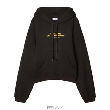 오프화이트 슬로건 프린트 후디