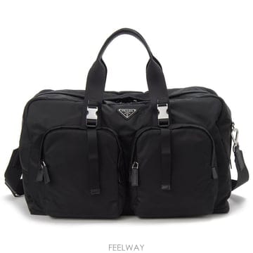 [비엔비명품관] PRADA 프라다 리나일론 사피아노 레더 더플백
