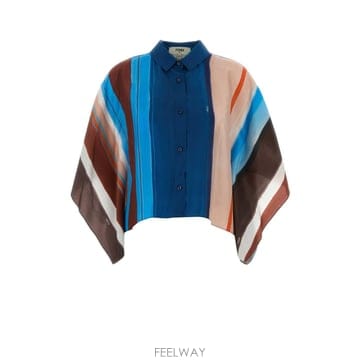[X45]펜디 FS8365AMET F1WXC 여성 셔츠 남방 블라우스 Printed silk shirt