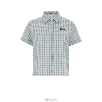 [X45]미우미우 MK1959SOOO196L F073K 여성 셔츠 남방 블라우스 Embroidered pop