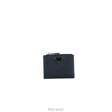 프라다 사피아노 지퍼 반지갑 블랙