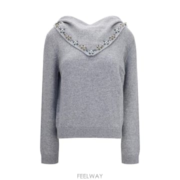 [K68]프라다 P24F3FSOOO17E2 F0031 여성 니트 스웨터 가디건 Sweater with int