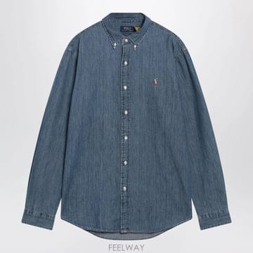 25 F/W 폴로 랄프로렌 블루 데님 커스텀-핏 셔츠 71079204 B0051846499