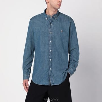 25 F/W 폴로 랄프로렌 블루 데님 커스텀-핏 셔츠 71079204 B0051846499