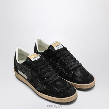 25 F/W 골든구스 볼 스타 스니커즈 블랙 인 스웨이드 & 글리터  B0051846500