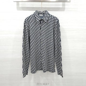 [럭스유] M / 디올 오블리크 자카드 니트 셔츠 023M550AT099