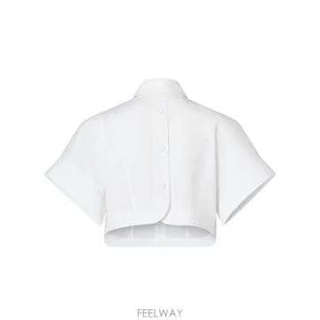 [S] 26FW 펜디 버튼 크롭 셔츠 화이트 FS8363 AW7V F0ZNM