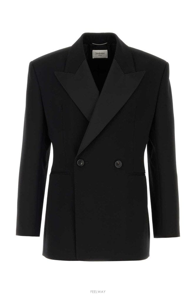 Saint Laurent ���ζ� VESTE CROISEE �׷��� �� �ĵ巹 876201Y7E B0442275145���ζ� VESTE CROISEE �׷��� �� �ĵ巹 876201Y7E B04422