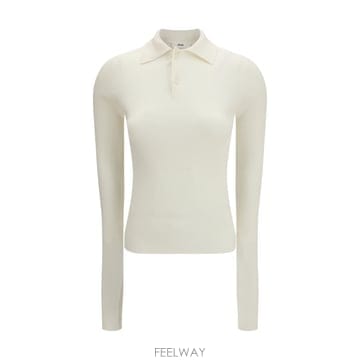 [B1] RIER KNW70FRS 폴로 폴라 티셔츠 탑 여성 KNW70FRSWHITEKNIT