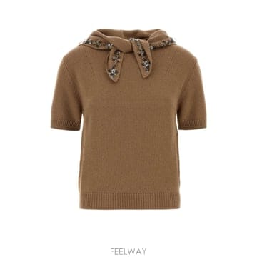 [X45]프라다 P24D3GSOOO17E2 F0040 여성 스웨터 니트 가디건 Camel cashmere s