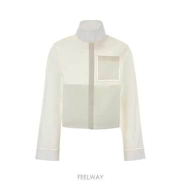 [X45]알라이아 AA9C1019X112D 000 여성 셔츠 남방 블라우스 White poplin shirt